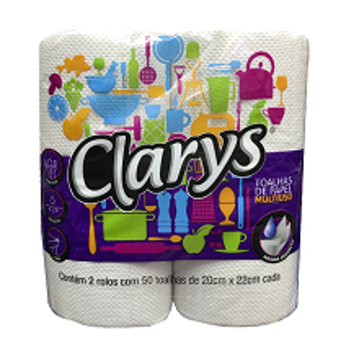 Imagem de TOALHA DE PAPEL CLARYS C/ 2 ROLOS
