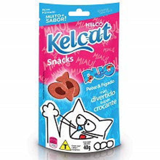 Imagem de SNACK KELCAT DUO PEIXE E FIGADO 40G