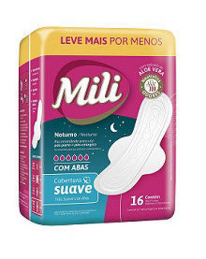 Imagem de ABSORV. MILI NOTURNO SUAVE COM ABAS